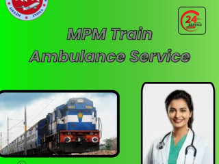 MPM Train Ambulance in Varanasi transfers with cleanliness